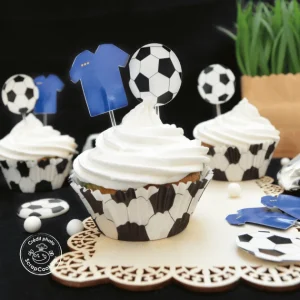 24 Caissettes Cupcakes + 24 Cake Toppers Football Scrapcooking meilleure qualité 6