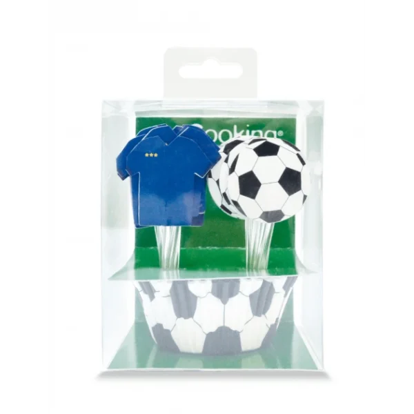 24 Caissettes Cupcakes + 24 Cake Toppers Football Scrapcooking meilleure qualité 1