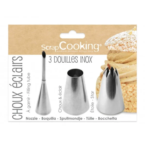 3 Douilles Pâtissières Pour Choux Et Eclairs Scrapcooking Pas Cher Magasin Soldes 1