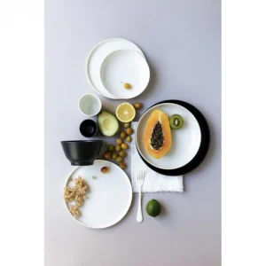 soldes pas cher Assiette Creuse Porcelaine Noire 23 Cm Adélie Revol 15