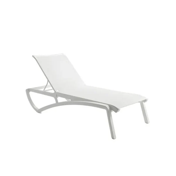 Top ventes Bain De Soleil En Polypropylène Blanc Glacier Toile Blanche Sunset Grosfillex 1