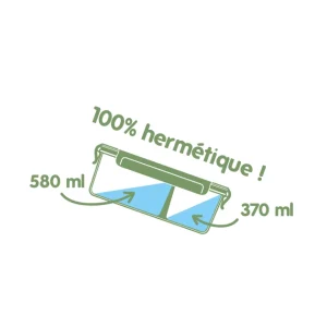 Boîte De Conservation En Verre Avec Compartiments Rectangle 950 Ml Pebbly Service Clients Dédié 9