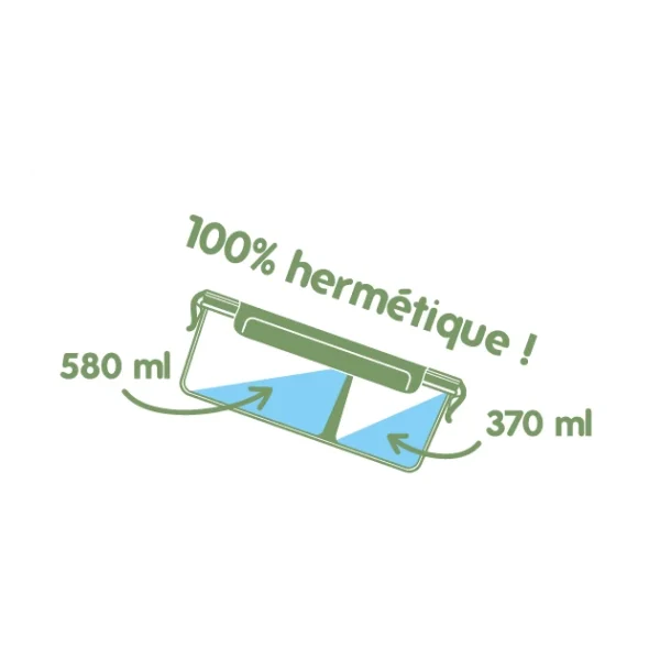 Boîte De Conservation En Verre Avec Compartiments Rectangle 950 Ml Pebbly Service Clients Dédié 4