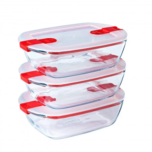 Boîte De Conservation En Verre Rectangulaire 23 X 15 Cm 1,1 L Cook & Heat Pyrex soldes pas cher 3