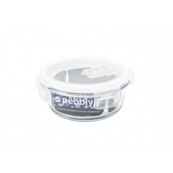 Boîte De Conservation En Verre Rond 400 Ml Pebbly vente chaude 1