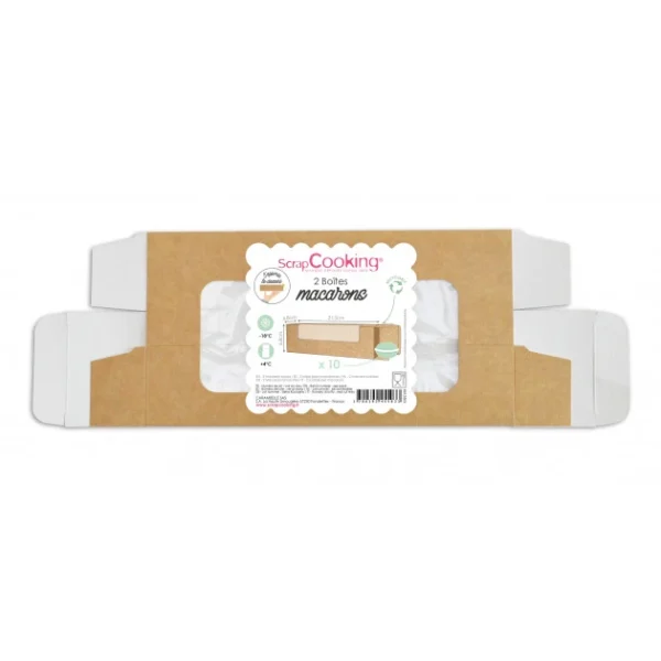 Livraison Standard/Rapide Boîte Macaron En Carton 21,5 X 6,8 X 4,8 Cm (x2) Scrapcooking 3