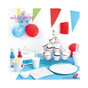 Livraison gratuite Bougie Chiffre 7 Blanche à Etoiles Multicolores Scrapcooking 7