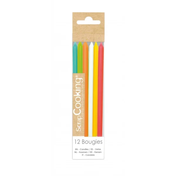 france en ligne Bougies Longues Multicolore 12 Cm (x12) Scrapcooking 1