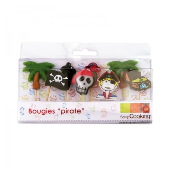 SCRAPCOOKING Bougies D’anniversaire  »Pirate » (x8) marque pas cher 1