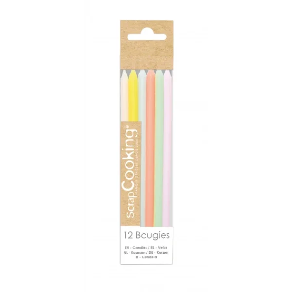 Bougies Longues Pastel 12 Cm (x12) Scrapcooking vente en ligne pas cher 1