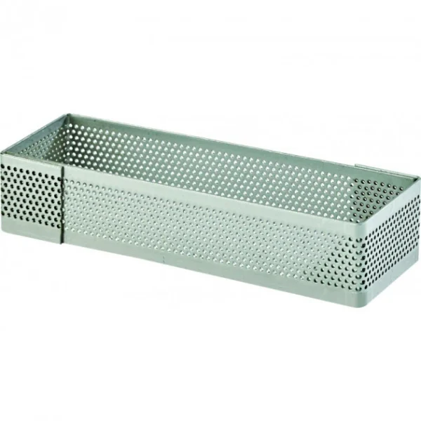 MALLARD FERRIERE Cadre à Tarte Rectangle Inox Perforé 11×3.5 Cm H.2 Cm Meilleur Prix 4