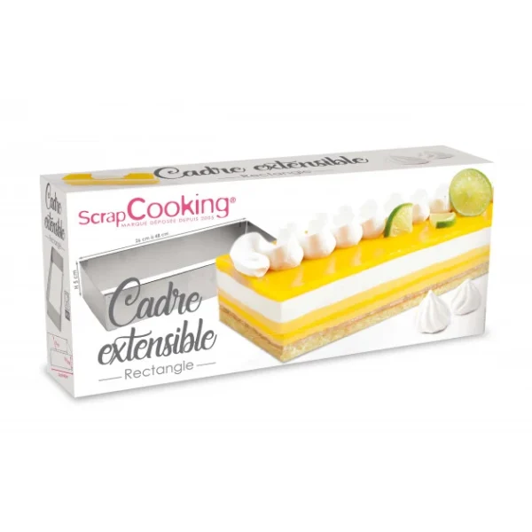 Cadre Pâtisserie Extensible Inox Rectangle Scrapcooking Officielle 1