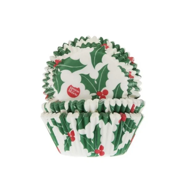 Caissette Cupcake Houx De Noël House Of Marie (x50) pas cher en ligne 1