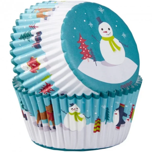 Caissette Cupcake Bonhomme De Neige Et Ses Amis X75 Wilton prix pas cher 1