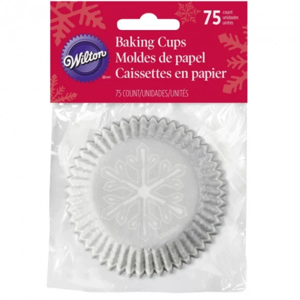 grande qualité Caissette En Papier Argentée Flocon Ø5cm (x75) Wilton 3