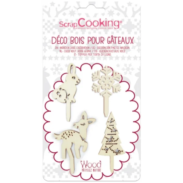 Nouvelle Collection Cake Topper Bois Forêt Enchantée (x4) Scrapcooking 1