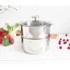 Casserole Et Cuit Vapeur Inox Ø 20 Cm Anses Hêtre Biome Cristel acheter 20