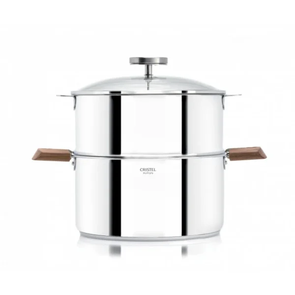 Casserole Et Cuit Vapeur Inox Ø 20 Cm Anses Noyer Biome Cristel en france 3