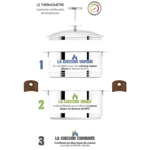 ultratendance Casserole Et Cuit Vapeur Inox Ø 24 Cm Anses Hêtre Biome Cristel 14