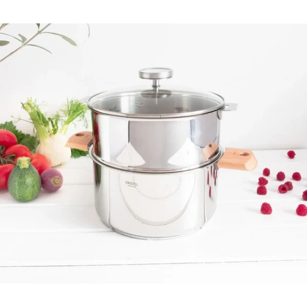 ultratendance Casserole Et Cuit Vapeur Inox Ø 24 Cm Anses Hêtre Biome Cristel 1