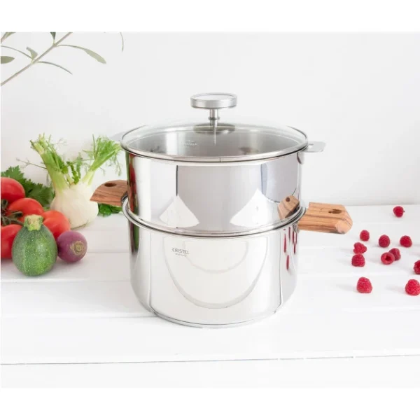 Casserole Et Cuit Vapeur Inox Ø 24 Cm Anses Olivier Biome Cristel Top ventes 1