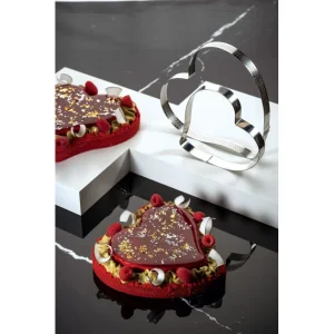 Cercle à Entremets Coeur Inox Micro-perforé 16 X 15 Cm X H 3,5 Cm Pavoni grande promotion 6