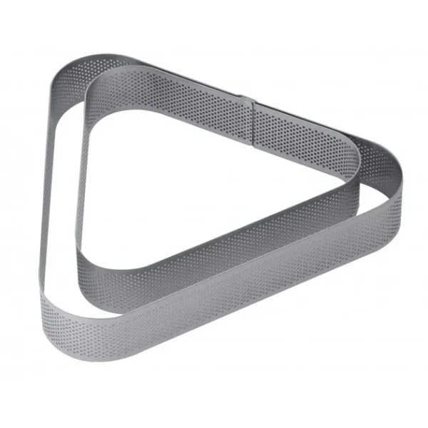 grande popularité Cercle à Entremets Triangle Inox Micro-perforé 22 X 20 Cm X H 3,5 Cm Pavoni 1