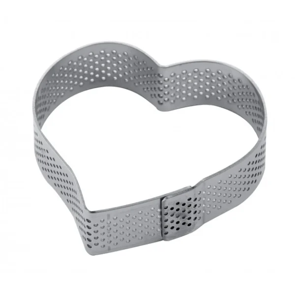 Cercle à Tarte Coeur Inox Micro-perforé 7,5 X 7 Cm X H 2 Cm Pavoni Protections acheteurs 1