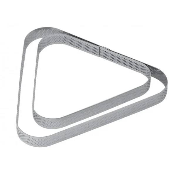 vente à bas prix Cercle à Tarte Triangle Inox Micro-perforé 17,5 X 16 Cm X H 2 Cm Pavoni 1