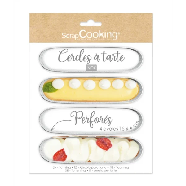 Meilleur Prix Cercles à Tarte Individuels Perforés Eclair 15 X 4 Cm (x4) Scrapcooking 1