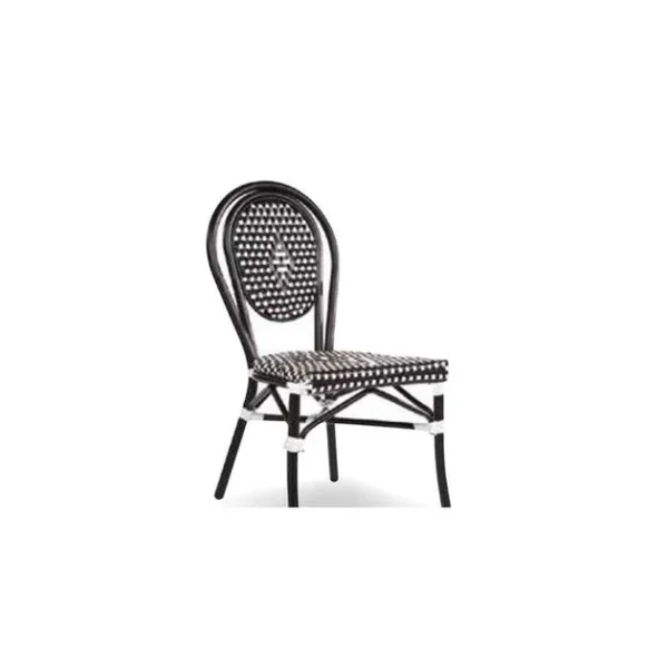 meilleur cadeau Chaise Tressée Bamboo Noir Et Blanc Lyrose 1