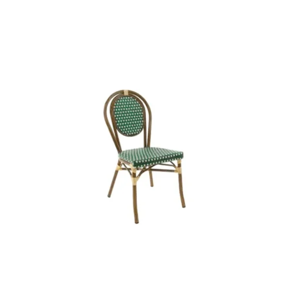 Chaise Tressée Bamboo Vert Et Crème Lyrose soldes 1