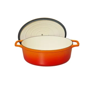 boutique pas cher Cocotte En Fonte Ovale 31 Cm Orange Flammé Chasseur 11