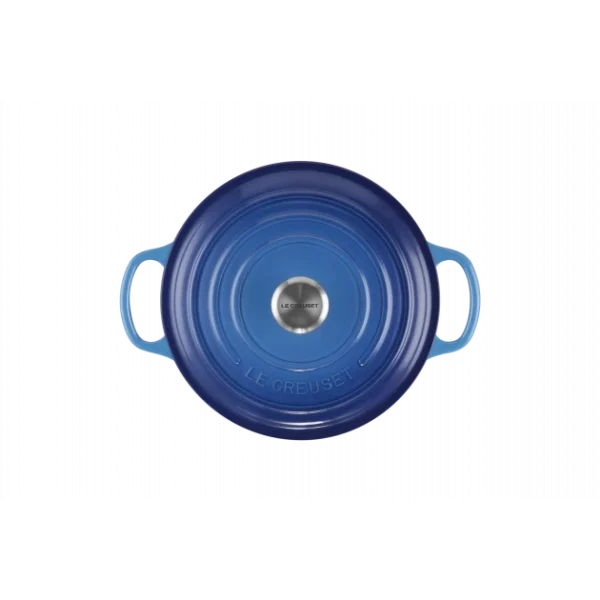 Cocotte En Fonte Ronde 22 Cm Signature Azur Le Creuset en vente 4