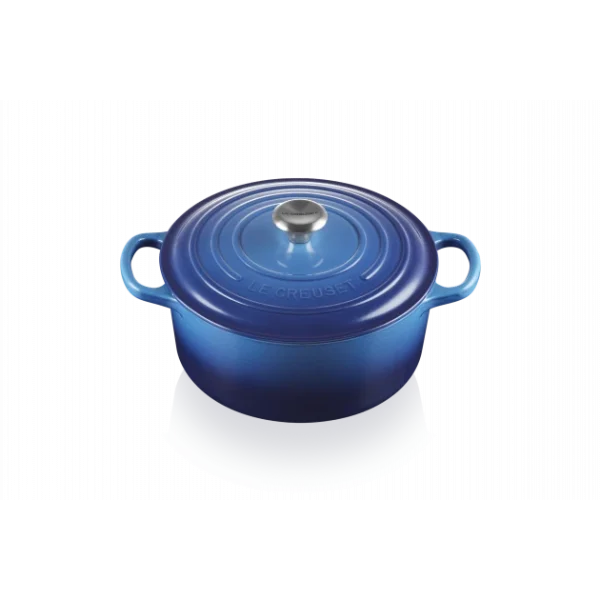 Cocotte En Fonte Ronde 22 Cm Signature Azur Le Creuset en vente 1