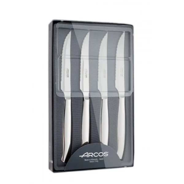 Coffret 4 Couteaux à Steak 11 Cm Lame Crantée Acier Inoxydable Arcos livraison la plus rapide 1