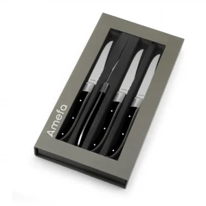 site pas cher Coffret 4 Couteaux Steak Royal Steak Noir 22,5 Cm Amefa 9