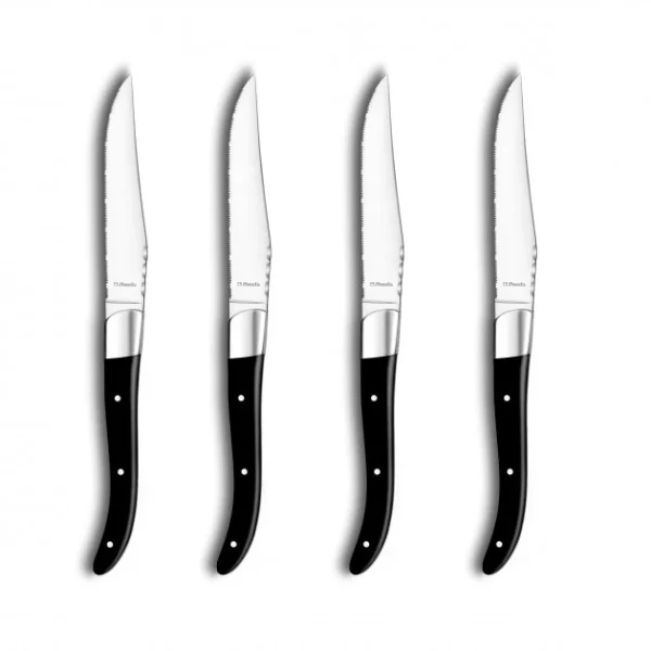 site pas cher Coffret 4 Couteaux Steak Royal Steak Noir 22,5 Cm Amefa 1