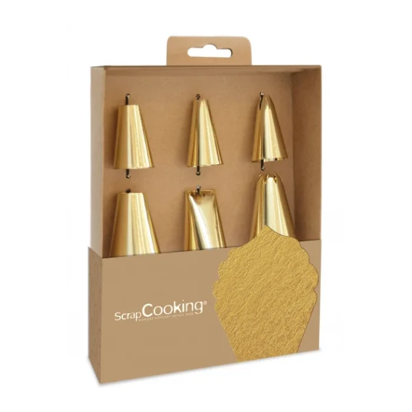 Coffret 6 Douilles Pâtissières Inox Dorées Scrapcooking nouvelle saison 1