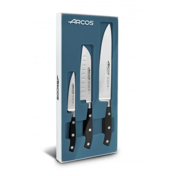 soldes officiel Coffret Couteaux RIVIERA NOIR (x3) Arcos 1