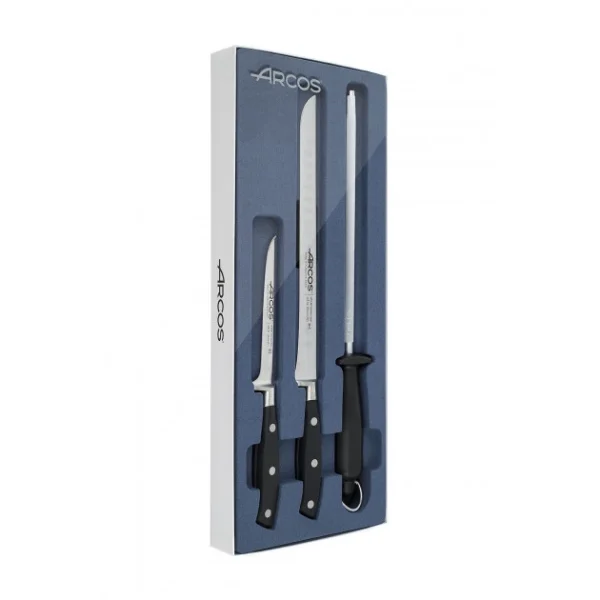 Coffret Couteaux Spécial Jambon Riviera Noir (x3) Arcos Protections acheteurs 1