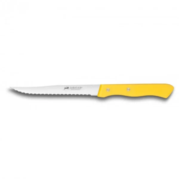 Couteau à Steak Cranté 11,5 Cm Sabatier Jaune en vente 1