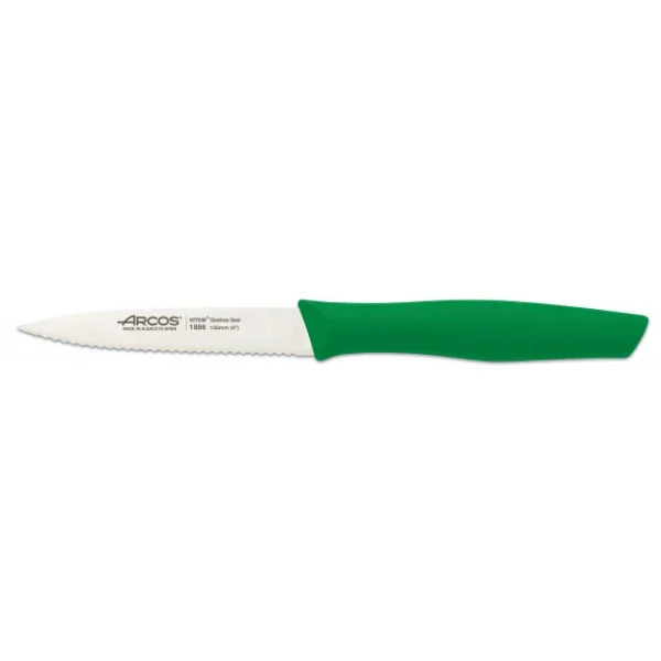 prix abordable Couteau D’Office Cranté Inox 10 Cm Vert Arcos NOVA 1