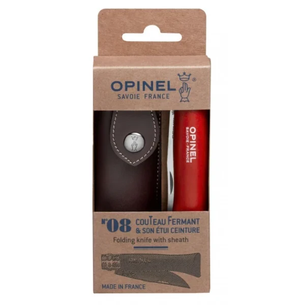 Couteau De Poche Baroudeur Avec Etui Rouge Opinel mode 5