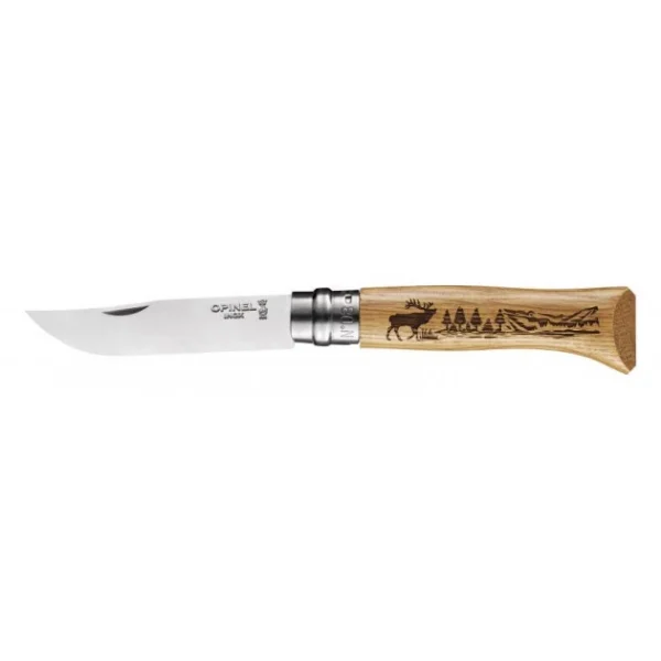 magasin en ligne Couteau N°8 Gravure Cerf Animalia Opinel 1