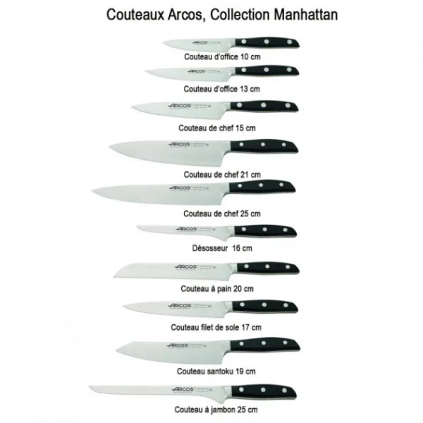 soldes en ligne Couteau Santoku 19 Cm Arcos MANHATTAN Noir 3