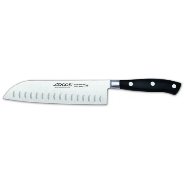 vente en ligne Couteau Santoku Alvéolé En Inox 18 Cm Arcos RIVIERA Noir 1