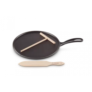 Crêpière En Fonte 27 Cm Noir Mat Avec Spatule & Râteau Le Creuset marques pas cher 9