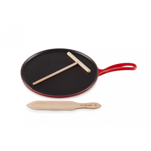 Crêpière Fonte Émaillée 27 Cm Cerise Avec Accessoires Le Creuset Livraison rapide 1