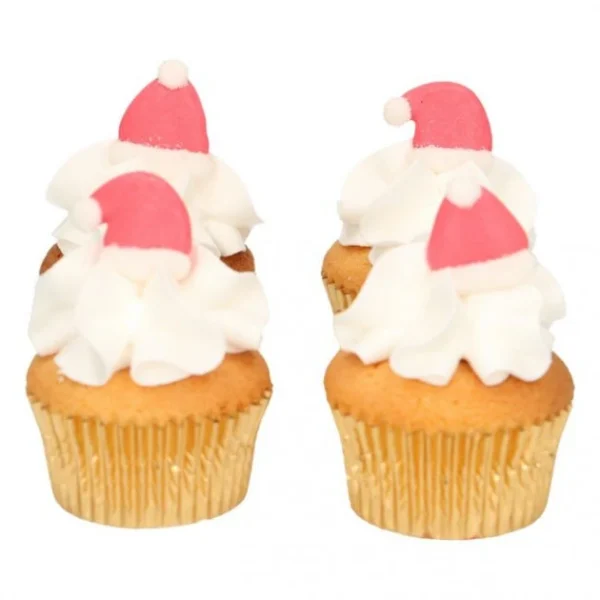 meilleur cadeau Décor En Sucre Bonnet De Père Noël (x8) Funcakes 4